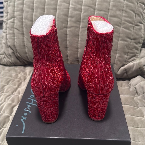 Blue by Betsey Johnson Cady Red Rhinestone Boots - Picture 4 of 8